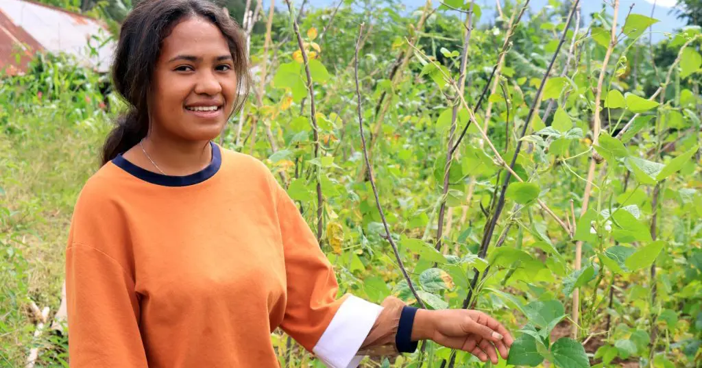 Pige i Østtimor på en mark